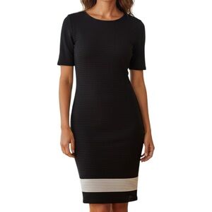 Joan Vass Black and White Midi Dress Size Large